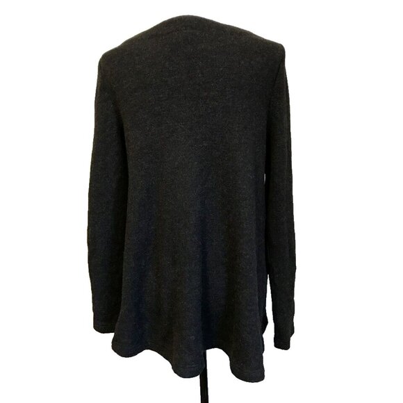 ANTHROPOLOGIE MOTH Swing Coat Sweater Womens Size Small Dark Gray Faux Pockets - Picture 4 of 9